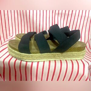 Black Espadrille Platform Sandals